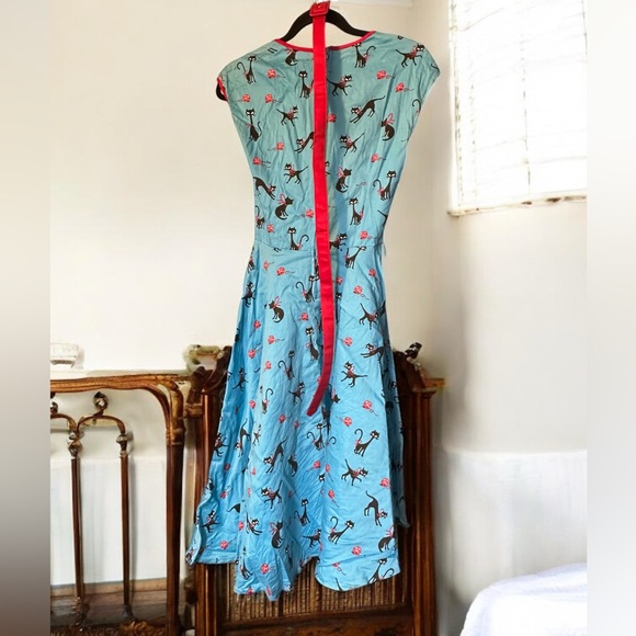 Pinup Couture Cat Print Heidi Dress - Picture 4 of 8